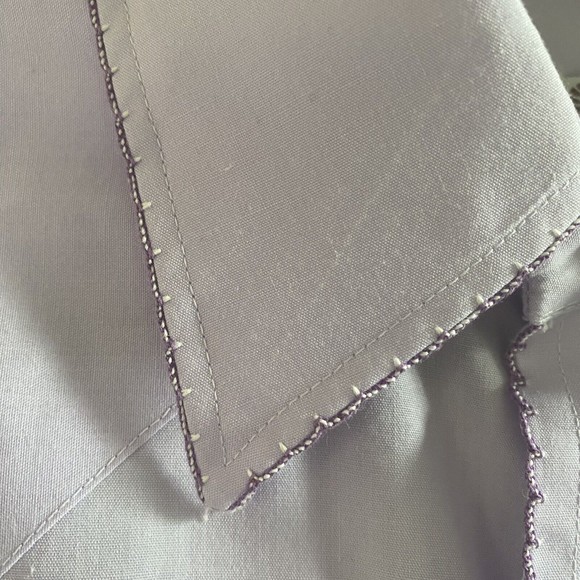 H Bar C Western Shirt 16 1/2 33 Mens Pearl Snap Western Embroidered lavender - Picture 5 of 11